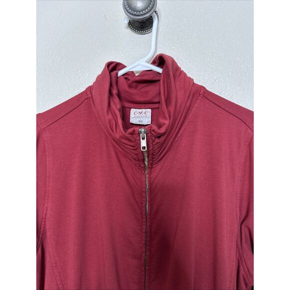 CMC Color Me Cotton Long Plus Size 2X Red Jacket Zip Sweatshirt Long Womens - Picture 3 of 12